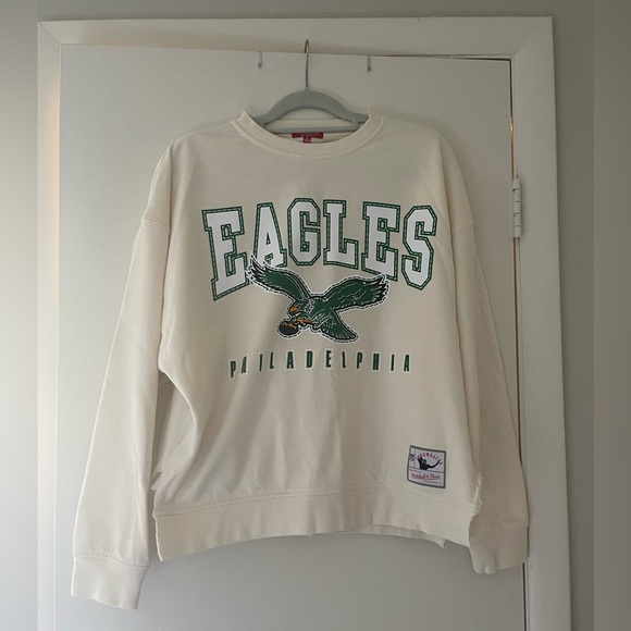 Philadelphia Eagles Mitchell & Ness Women’s Fleece Pullover Sweatshirt - Picture 1 of 8